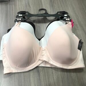 Vince Camuto Women's 3 Pack Full Figure T-Shirt Bras 42D Underwire Comfort Strap